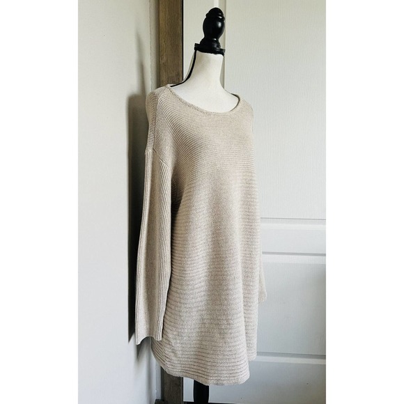 J Jill Womens Knit Silk Wool Blend Long Sleeve Boat Neck Beige Sweater Sz XL - Picture 4 of 16